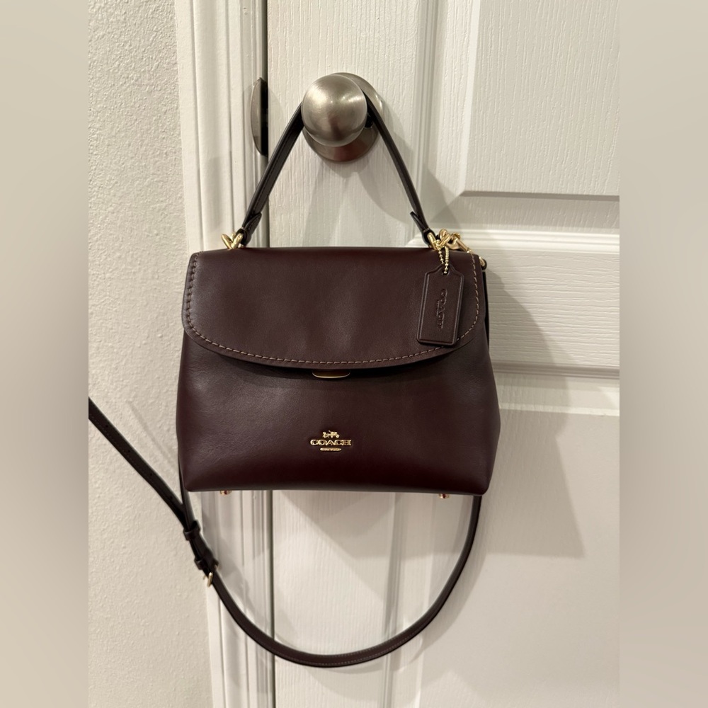 Coach Emory Top Handle Bag in Gold/Espresso